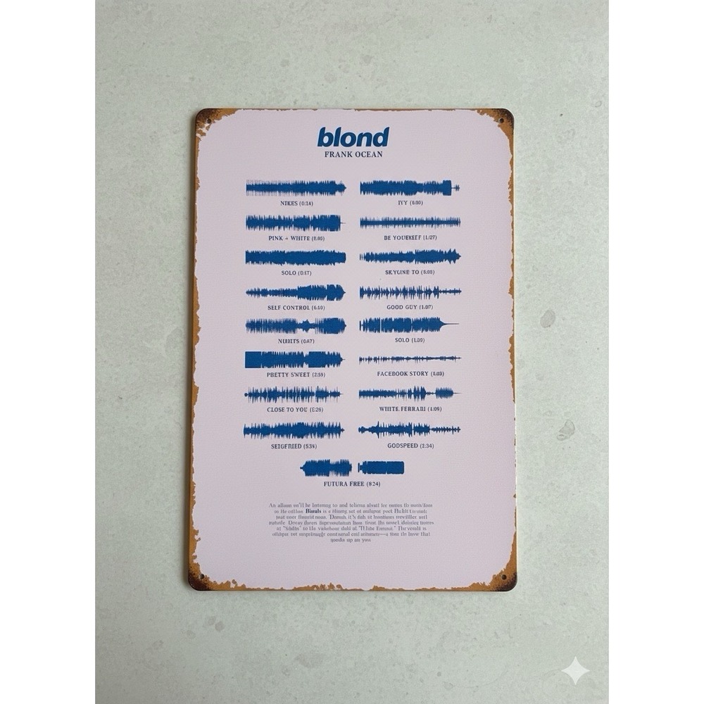 Frank Ocean "Blond" Metal Wall Decor